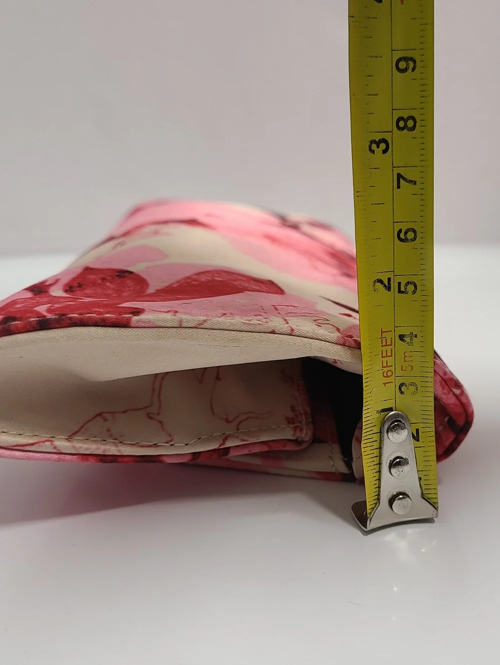 Ted Baker Pink Satin Floral Print Clutch Purse